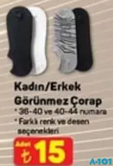 KADIN/ERKEK GÖRÜNMEZ ÇORAP